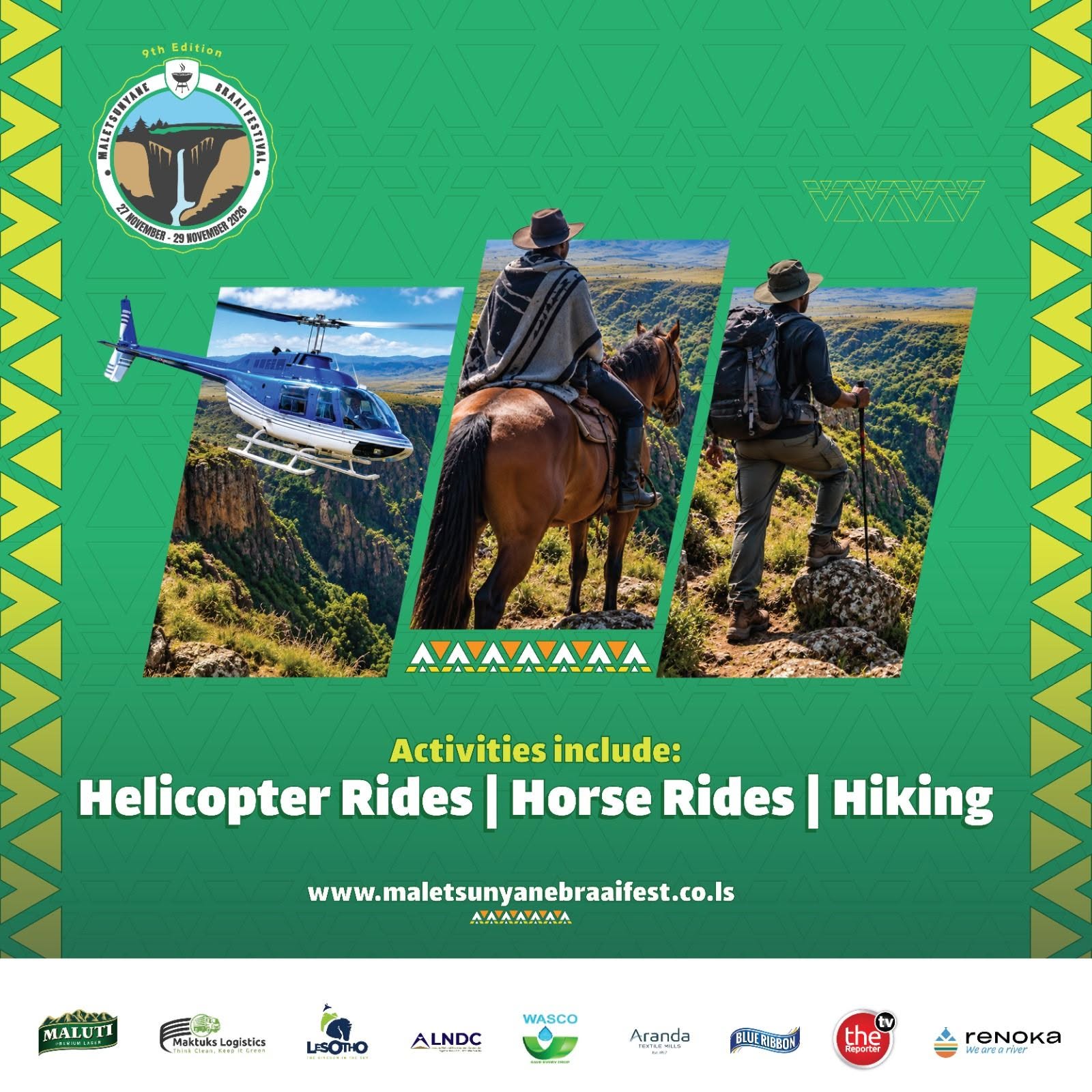 Activities Confirmed: Helicopter Rides, Horse Rides & Hiking